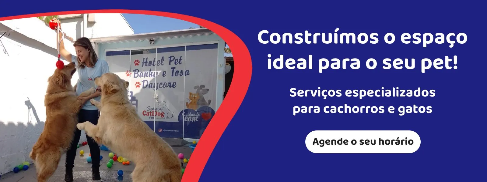 Construímos o espaço ideal para o seu pet! Serviços especializados para cachorros e gatos – agende o seu horário